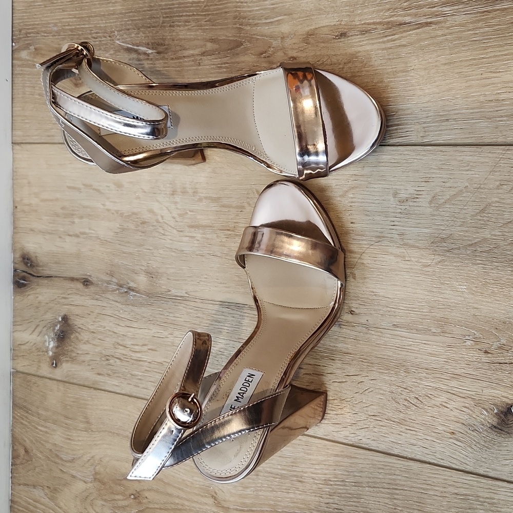 Steve Madden 3" Rose Gold Block Heels